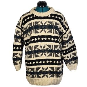Vintage Hand Knit Wool Chunky Sweater Medium Large